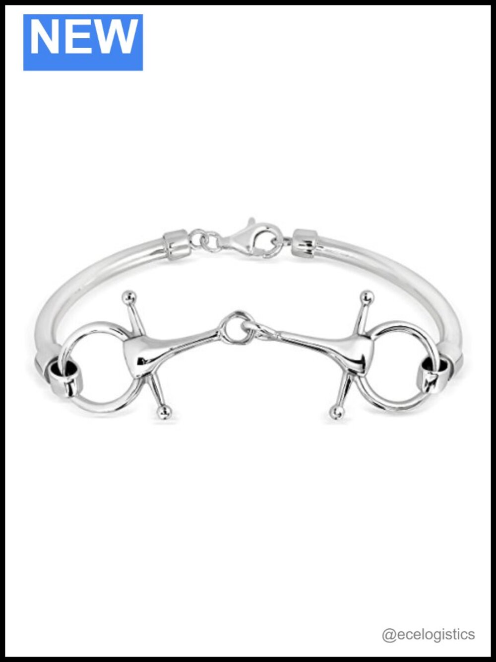 925 Sterling Silver Double Horsebit Link Bracelet Equestrian